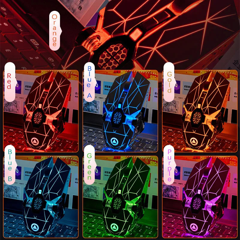 UTHAI A7 Laptop Accessories Rechargeable Wireless Mouse Mute Office Game Water Cooled Light Effect Bluetooth Mouse