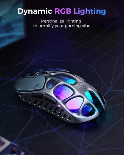 GravaStar Mercury X bežični gaming miš – senzor PAW 3950 od 32,000 DPI, brzina osvježavanja 1000Hz, samo 49g, šuplji okvir od magnezijske legure