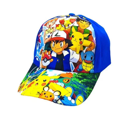 Pokemon Go Anime Figure Pikachu Polyester Baseball Cap Print Cartoon Peaked Cap Children's Dress Up Decoration Birthday Gifts
