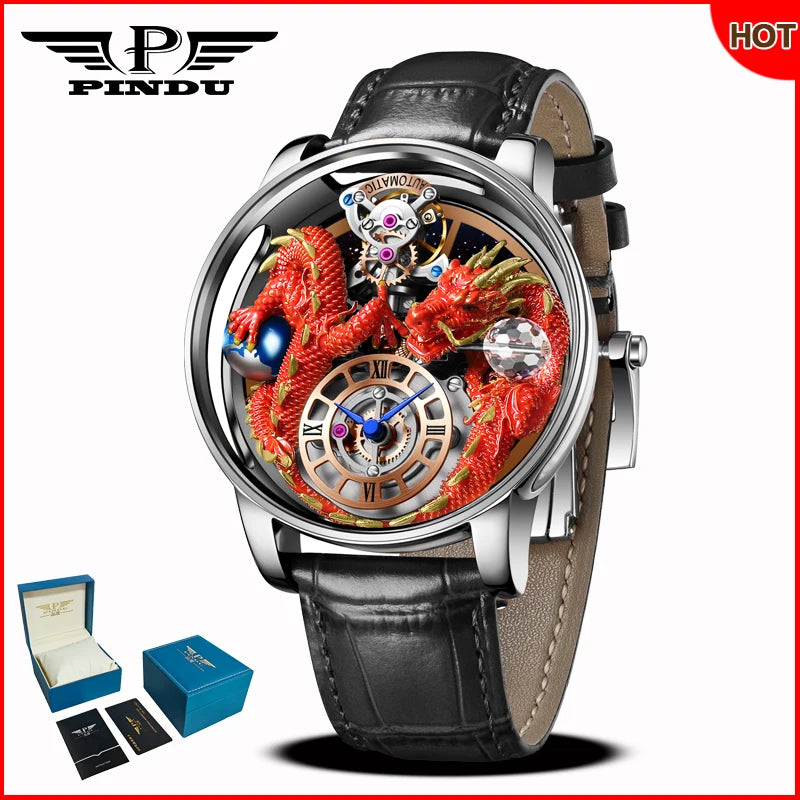 PINDU Design 2025 NEUE Herrenuhr Diamond Tourbillion Top-Marke Luxus Astronomia Quarzuhr für Herren Saphirglas wasserdichte Uhr