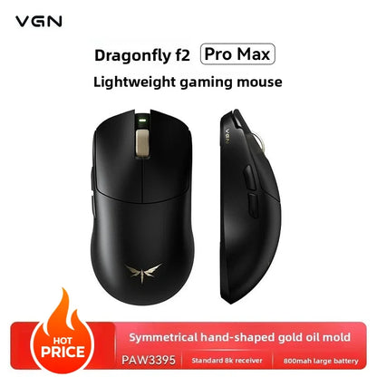 VGN Dragonfly F2 ProMax/Ultra e-športová herná myš 42000DPI 0.125ms pre Csgo, nízka latencia, káblové/bezdrôtové pripojenie, duálny 8K 3-režim, PAW3395/3950