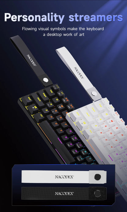 Ajazz NK61 Wired Mechanical Keyboard 60% Mixed Color RGB Hot-Swap 61 Keys Gaming Keyboard Rad Switch for Esports Gamers