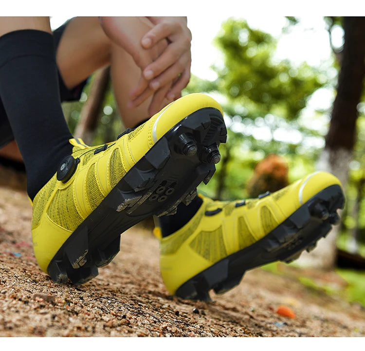 Mountain Bike Shoes Mens Cycling Shoes Quick Ratchet Buckle Compatible with SPD System Pedal for Indoor Outdoor Women MTB Shoes