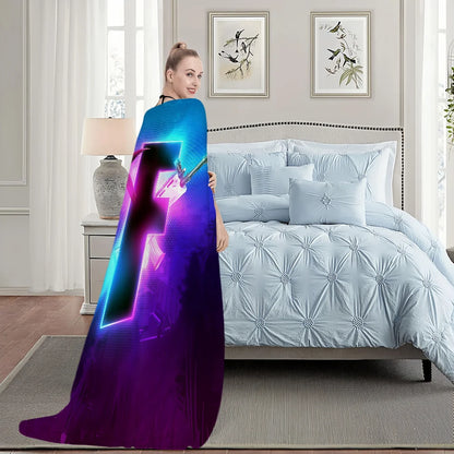 F-Fortnite Logo Game Decke – weiche Kuscheldecke für Picknick, Bett, Sofa, Zuhause und Schlafzimmer, gemütlich warm und komfortabel