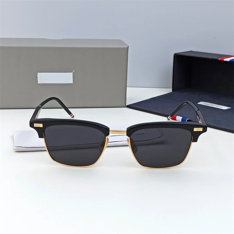 Brand Design Design Men's Polarized Sunglasses Alloy Acetate Square UV400 Sunglass for Women Outdoor Driving Eyewear Shade TB711