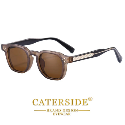 CATERSIDE New Vintage Men's Sunglasses High-Quality Square Sun Glasses Women's Outdoor Travel Beach Summer Fashion Glasses Uv400