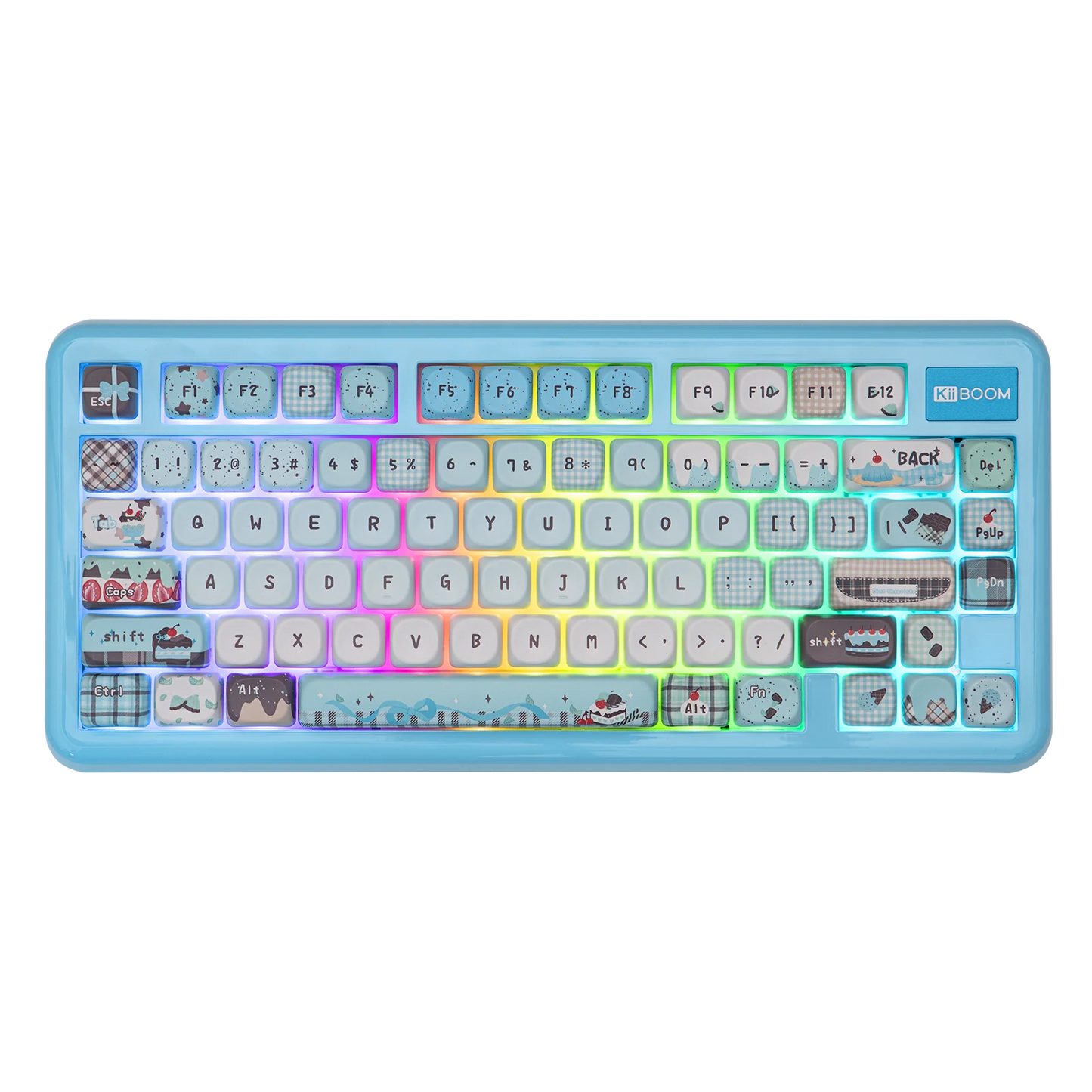 KiiBOOM Phantom81 Lite QMK/VIA 75% Hot-Swap Gasket Wired/BT/2.4GHz Wireless Mechanical Keyboard ABS Case+UV Tech RGB Backlights