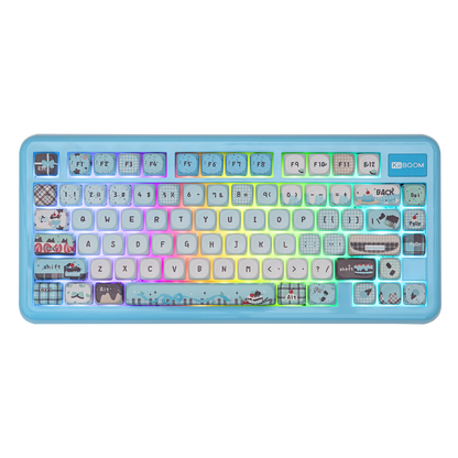 KiiBOOM Phantom81 Lite QMK/VIA 75% Hot-Swap Gasket Wired/BT/2.4GHz Wireless Mechanical Keyboard ABS Case+UV Tech RGB Backlights