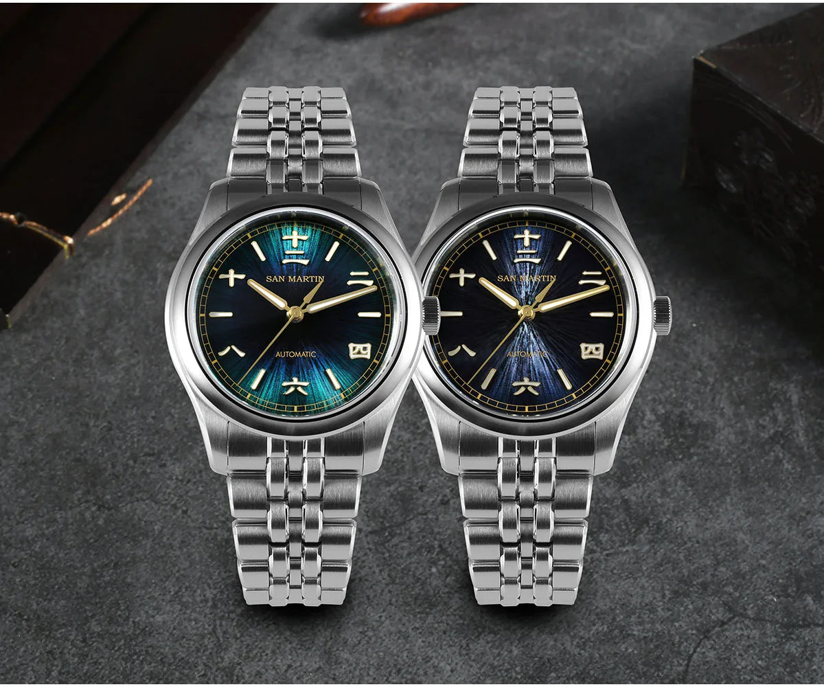 San Martin New 39mm Gada Watch Chinese Style Original Design Sunburst JianZhan Miyota 90S5 Men Dress Automatic Mechanical SN0144