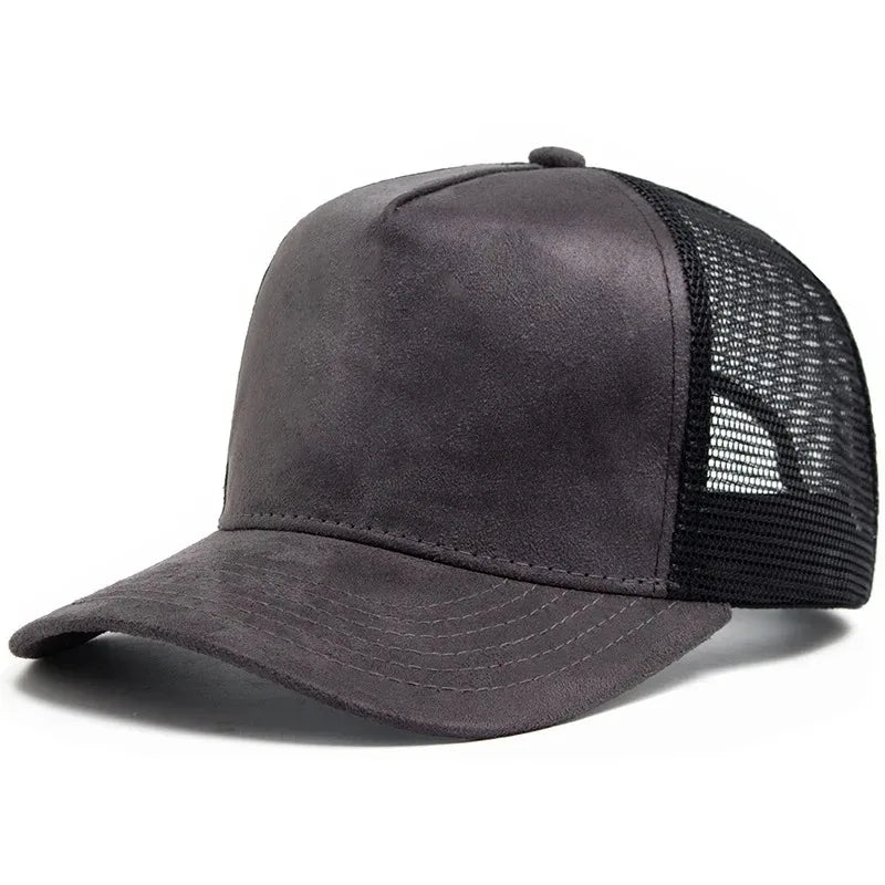 2025 Unisex 5 panel Mesh Suede Trucker Hat Custom Print Logo Men Baseball Cap Spring Summer Breathable Sports Hats Women gorros