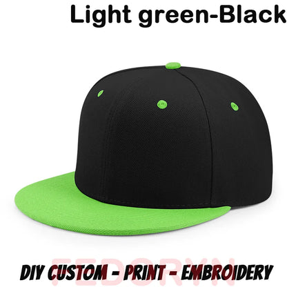 Fedoryn Custom Snapback Caps Splice Color Embroidery Hip Hop Cap for Women and Men DIY LOGO Design Print Hats Unisex Wholesale