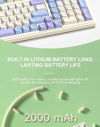 AULA S99 독거미 키보드 Membrane KeyboardWireless Bluetooth Wired Three Mode RGB Gamer Keyboards Office Typing Mute 99 Keys
