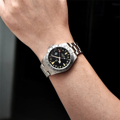 PAGANI DESIGN 2025 New Men's Automatic Mechanical Watch GMT Classic Retro Stainless Steel 200m Water Resistant Men's Wristwatch