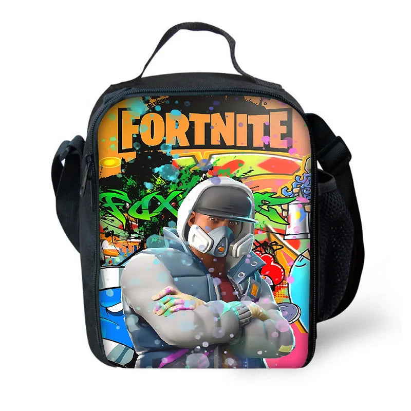 Borsa termica Classic Game Fortnites per bambini, capiente, per ragazzi, ragazze e studenti, ideale per picnic all’aperto, riutilizzabile come lunch box isotermico