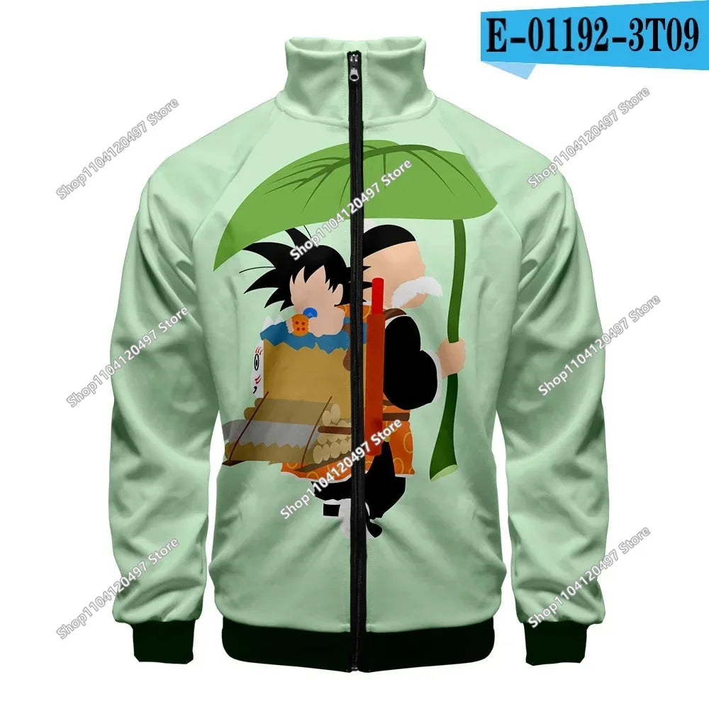 Anime Goku Dragon Ball Jacket Men Women Harajuku Hip Hop Japanese Zip Up Hoodies Goku Clothes Stand Collar Sweatshirt