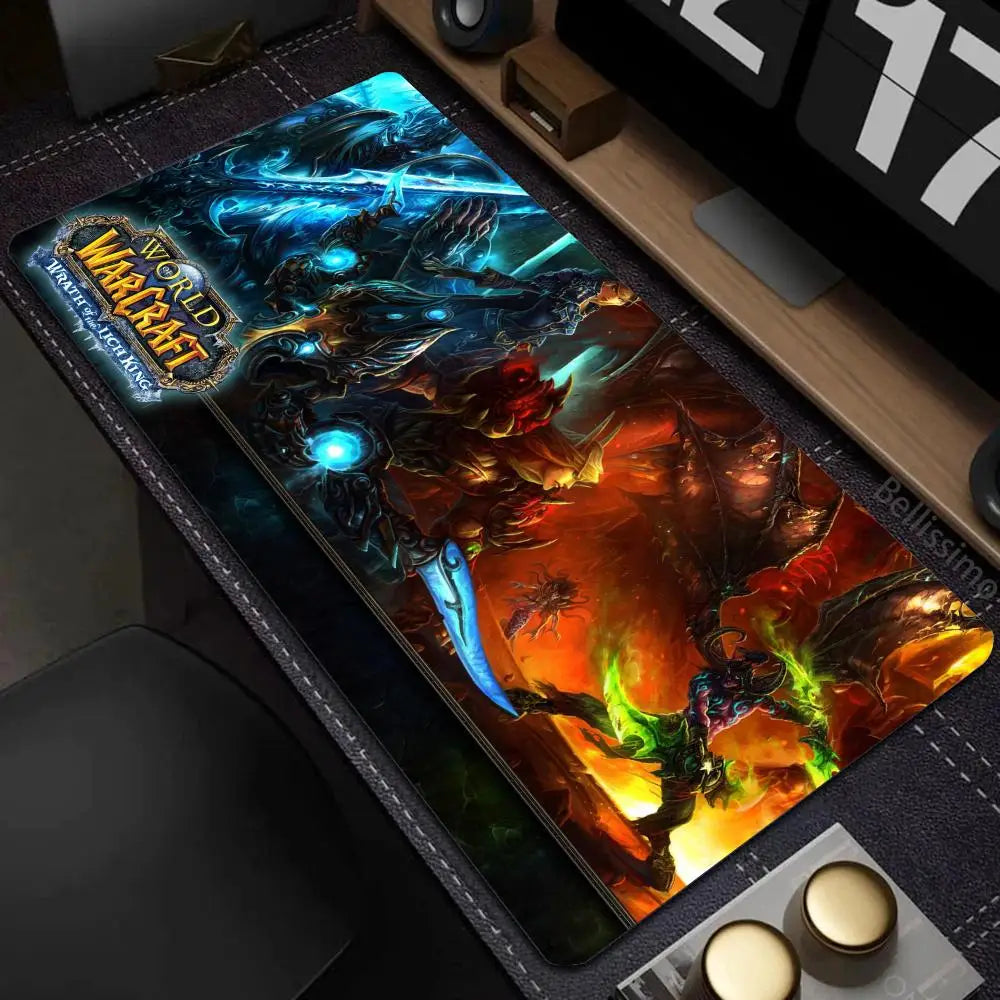 Natural Horde Alliance podloga za miško iz gume, velika podloga za računalniško mizo in tipkovnico, HD World of Warcraft igralna podloga za miško s hitrim zapiranjem robov
