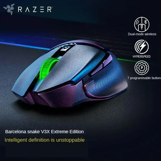 Razer Basilisk V3 X HyperSpeed Wireless Gaming Mouse, 18K DPI Optical Sensor, Chroma RGB, HyperSpeed 2.4GHz & Bluetooth Ergonomic Gaming Mouse