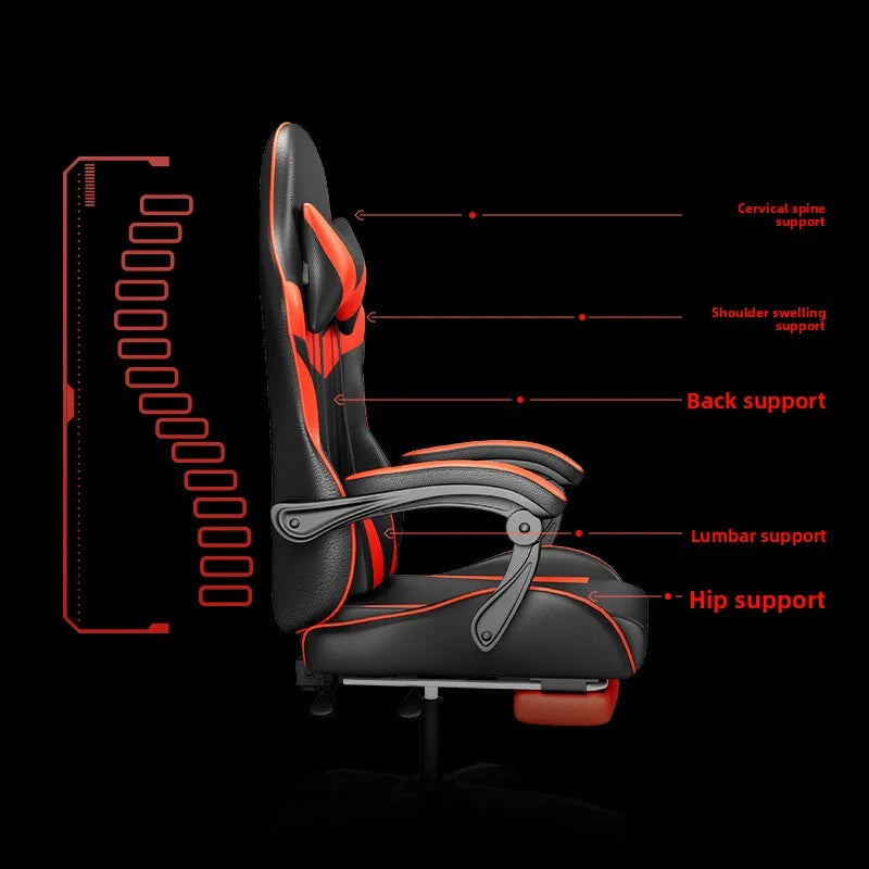 Ergonomska gaming stolica za računalni stol, nagibna gaming stolica za kućni ured s potporom za leđa za duge sesije igranja