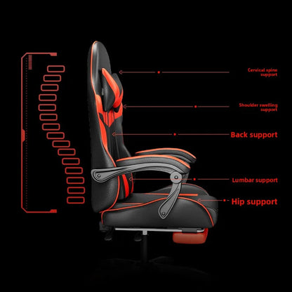 Ergonomska gaming stolica za računalni stol, nagibna gaming stolica za kućni ured s potporom za leđa za duge sesije igranja