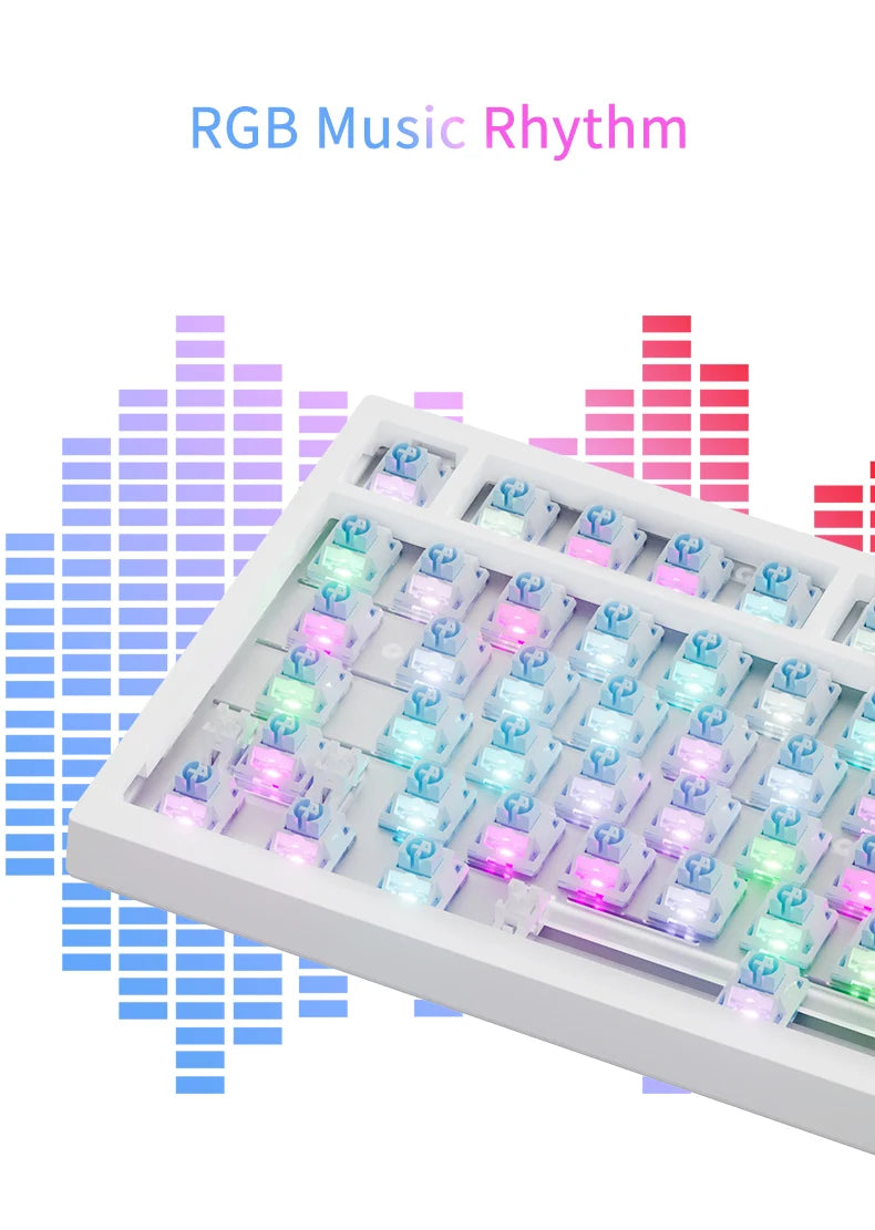 Ajazz AK820 /AK820PRO Gaming Mechanical Keyboard 82 Keys Wired Bluetooth 2.4GHz Wireless Gamer Keyboard Custom Gasket for Laptop