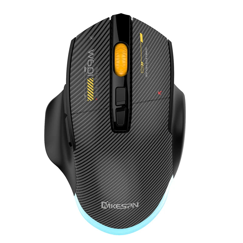 Ποντίκι gaming από ανθρακονήματα 12800DPI, 2.4G ασύρματο, Bluetooth και ενσύρματο, τριπλής λειτουργίας, αθόρυβο κουμπί, προγραμματισμός macro, 500mAh, 7 πλήκτρα