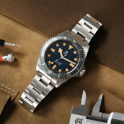 Watchdives WD5513Q 40mm Quartz Diver Watch VH31 Sweep Second Sapphire 200m Waterproof Steel Bracelet BGW9 Lume Mens Watch
