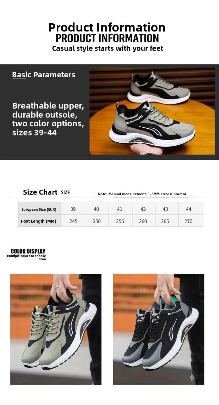 Pantofi sport casual pentru bărbați, stil coreean modern, cu șireturi, confortabili și respirabili, cu talpă groasă, pentru alergare