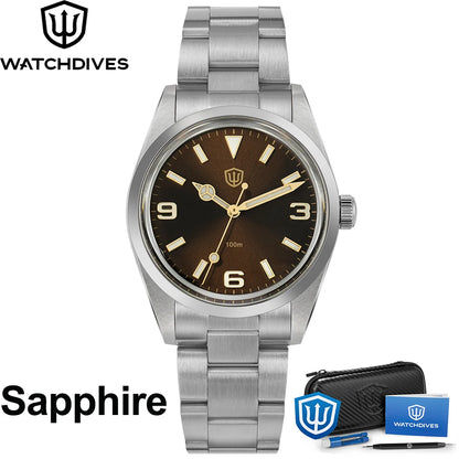 Watchdives WD1016 V3 Watch 37mm VH31 Sweep Quartz Movemet Stainless Steel Watch Waterproof Luminous Sapphire Men Wristwatch