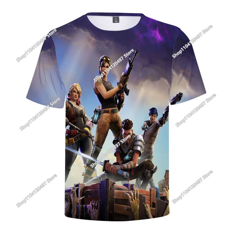 Fortnites 3D Printed Short Sleeve T-Shirt Game Cartoon Print Battle Royale Adult Kid Clothes Kids T-shirt Harajuku Tshirt