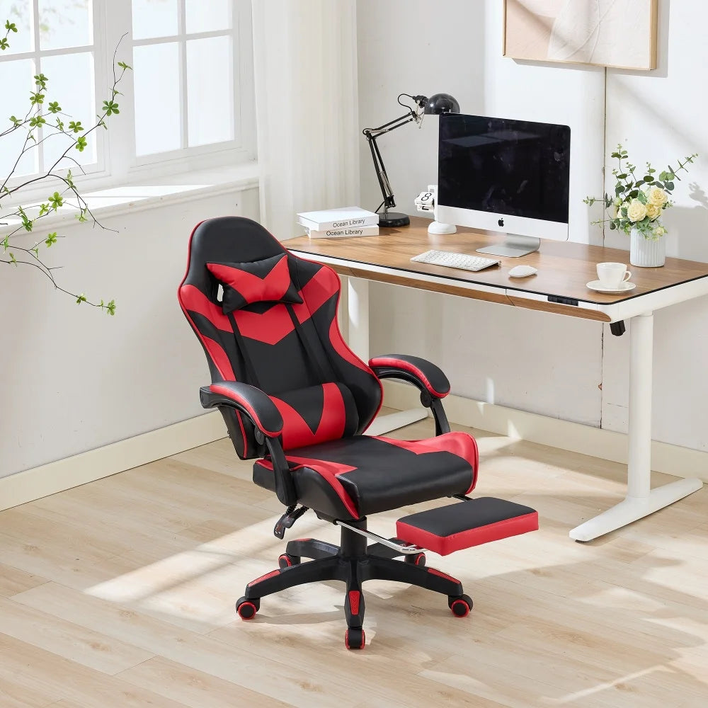 Ergonomic Rotating Gaming Chair, 360 Reclining Office Chair °   Pivoting, Height-Adjustable, Footrest, Headrest