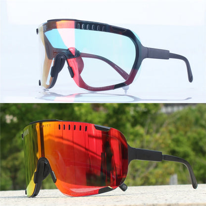 Original DEVOURS Photochromic Cycling Sunglasses Men women Sport Mountain Bike bicycle Glasses MTB Eyewear Discoloration
