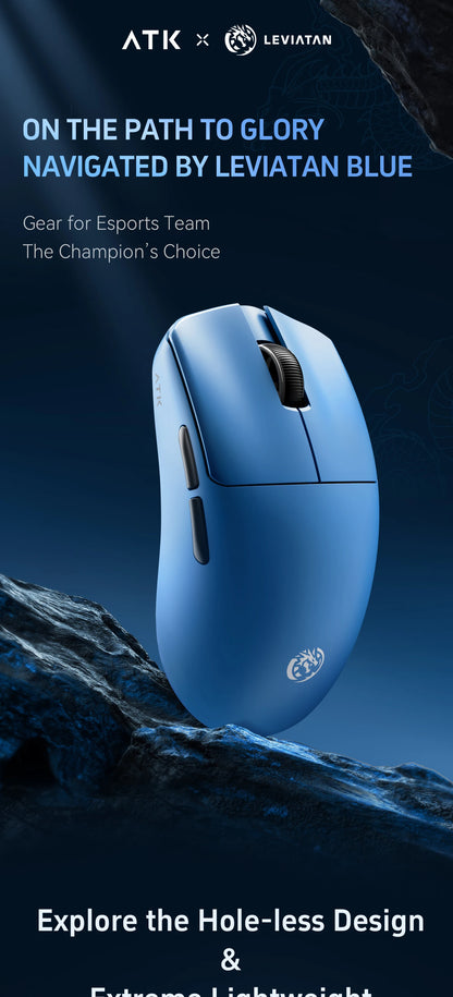 ATK BlazingSky F1 Extreme belaidė žaidimų pelė, PAW3950 Ultra, dviejų režimų, 8000Hz, 35g lengva e. sporto FPS pelė