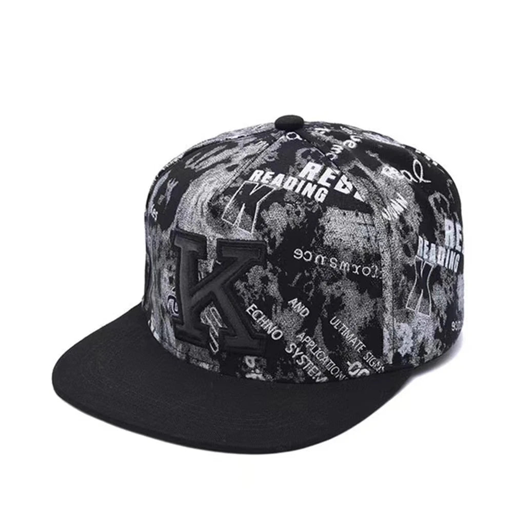 Men's Letter Embroidery All-match Flat Brim Baseball Cap Ladies Summer Hip Hop Hats Outdoor Shade Adjustable Casual Peaked Caps