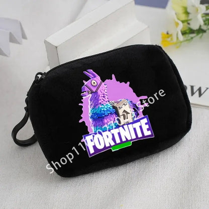 Fortnites Boys Girls Plush Coin Purse Cute Fashion Portable Wallet Cartoon Anime ID Card Storage Bag Children Birthday Gifts