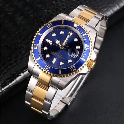 Reginald Watches Rotatable Bezel GMT Sapphire Glass Date Stainless Steel Watch Men Sports Watches relogio masculino reloj hombre