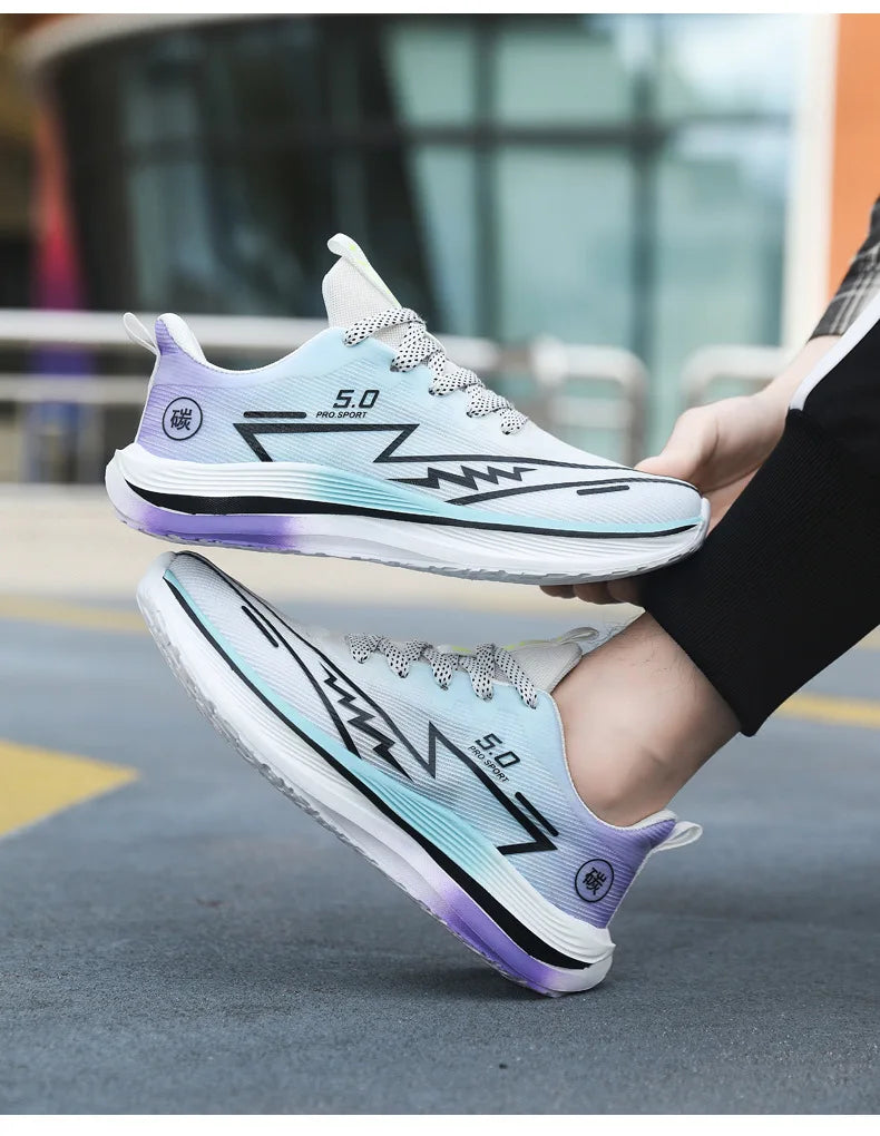 Unisex Lightweight Breathable Running Shoes Sporty Casual Low Top Flat Laced Footwear for Men And Women in Various Colors