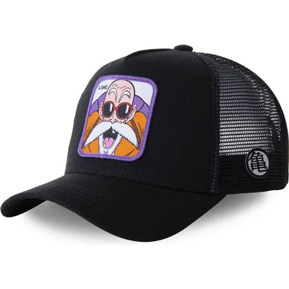 Son Goku Cap Baseball Cap Summer Travel Peaked Cap Men's Embroidery Hip-Hop Sun Visor Adjustable Trucker Mesh Cap