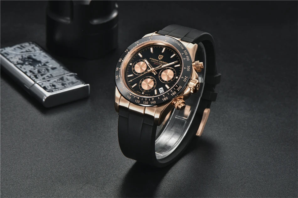 PAGANI DESIGN V2 40MM Meteorite dial Men Quartz Watches Sapphire Retro Chronograph  Waterproof Watch For Men Reloj0 hombr