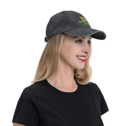 Geometric Dash App Fun Games Men Women Baseball Cap Geometry Dash Distressed Denim Washed Caps Hat Adjustable Fit Snapback Hat
