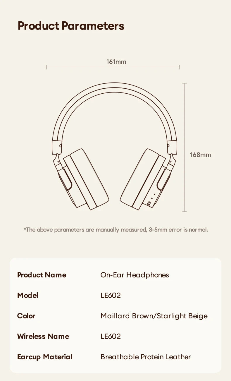 Lenovo LE602 Bluetooth 6.0 Over-Ear Headphones – HiFi Stereo ANC Wireless & Wired Gaming Headset with ENC HD Mic