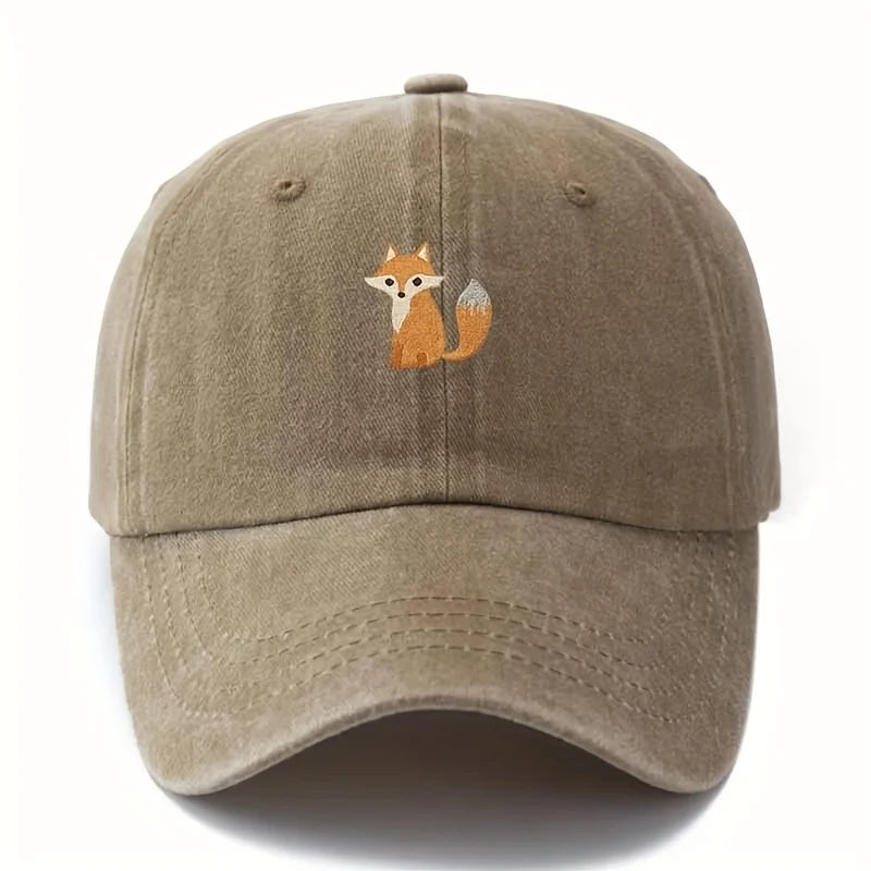 Schattige baseballpet met vossenprint voor dagelijkse casual mode, veelzijdige pet voor in de stad, geschikt voor mannen en vrouwen