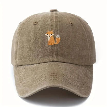 Schattige baseballpet met vossenprint voor dagelijkse casual mode, veelzijdige pet voor in de stad, geschikt voor mannen en vrouwen