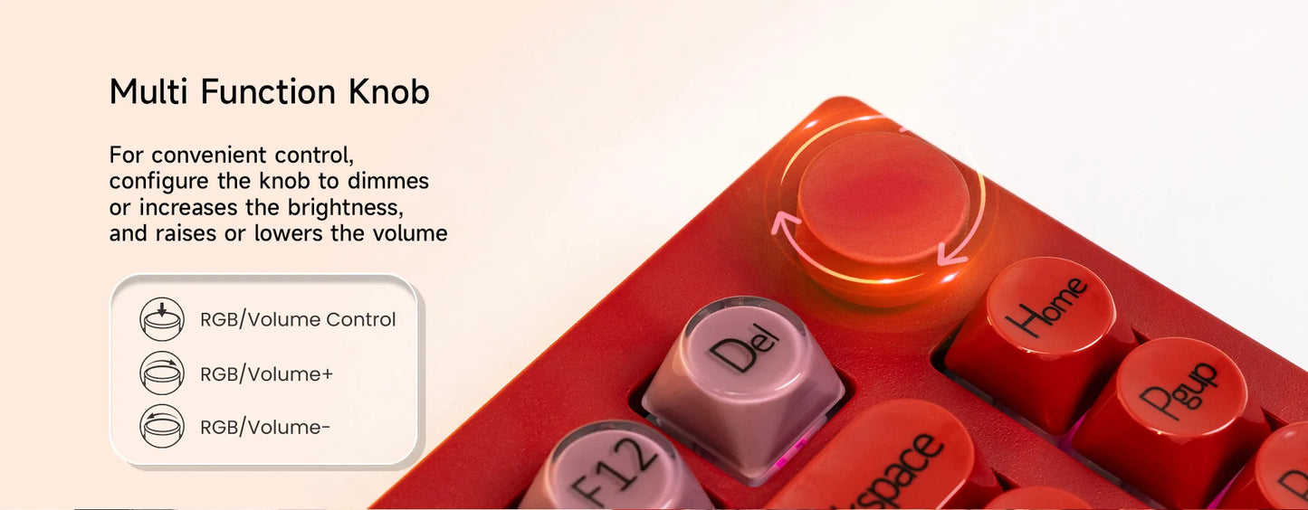 AKKO 5075 X Veekos K75 Gaming Mechanical Keyboard 75% RGB 3/5-Pin Hot Swap Wired Customized Keyboard with Knob Gasket