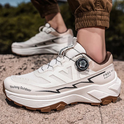Sneakers til mænd, casual udendørssko, skridsikre, stødabsorberende og alsidige offroad-vandresko med komfortabel, blød sål til løb for mænd