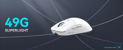 ATTACK SHARK X3 vezeték nélküli gaming egér, 49g ergonomikus PC egér, három üzemmód, PAW3395 26K DPI optikai érzékelő, programozható gombok