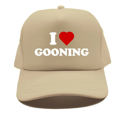 Funny I Love Gooning Baseball Caps Cool Summer Men Mesh Net Hat Humor Trucker Cap Unisex Outdoor Mesh Net Caps MZ-080