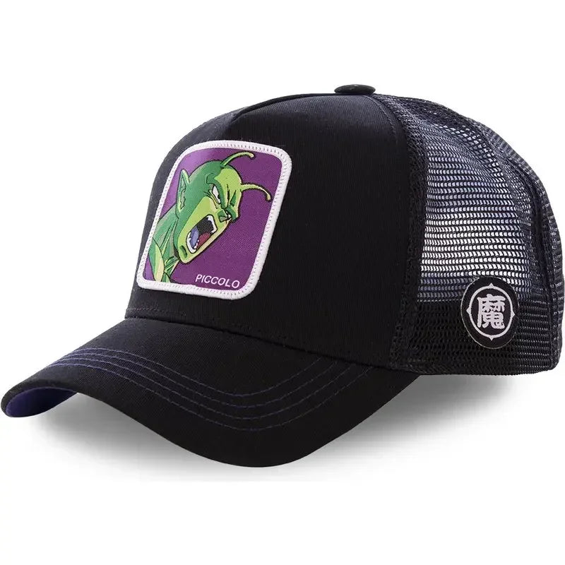 Dragon Ball Son Goku -lippalakki, baseball-lippalakki, kesälippalakki, miesten brodeerattu hip-hop-aurinkolippalakki, säädettävä trucker-lippalakki, verkkokangaslippalakki