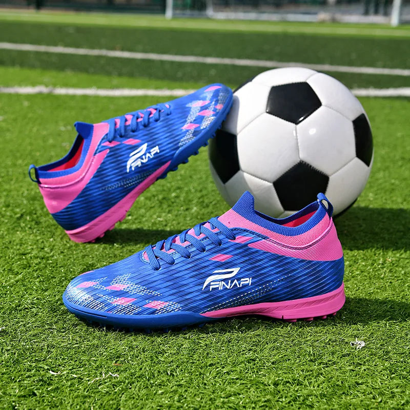 Uudet miesten korkealaatuiset jalkapallokengät, nappulakengät otteluihin, sisäkäyttöön, suosittuihin ulkopeleihin, nurmelle, korkeavartiset futsal-luistamattomat sneakerit