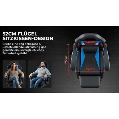 Gaming Chair Ergonomic Gaming Chair with Waist Cushion and Headrest, Office Chair Height Adjustable, Chair for Adult Girls Boy