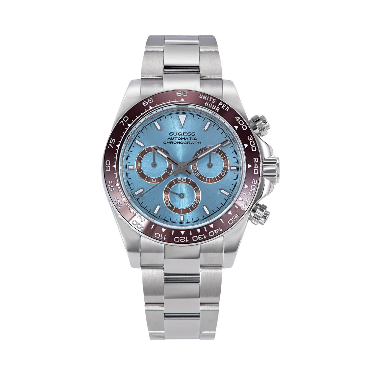 Sugess Diving Men's Watch Panda Automatic Mechanical Chronograph Peacock SL4801 Movement Wristwatch Waterproof Ceramic Bezel New